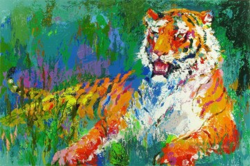  Textura Pintura - Tigre descansando con textura